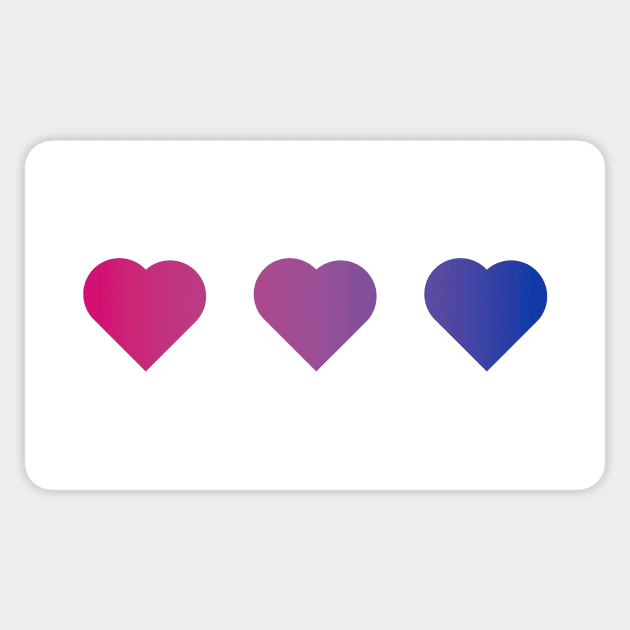 Bi+ Hearts Bisexual Flag (Horizontal Gradient Trio) Sticker by opalaricious